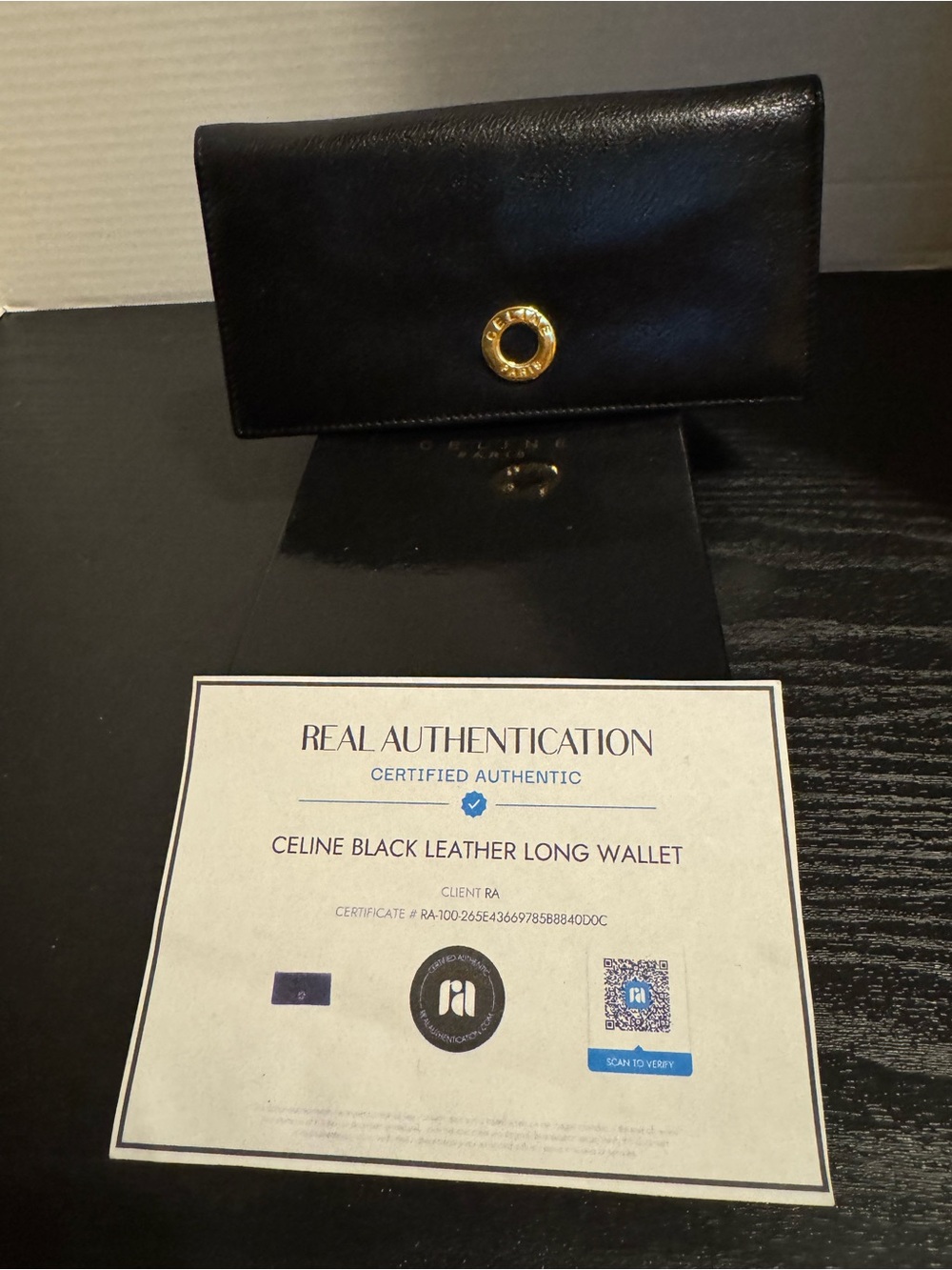 Celine Black Leather Wallet